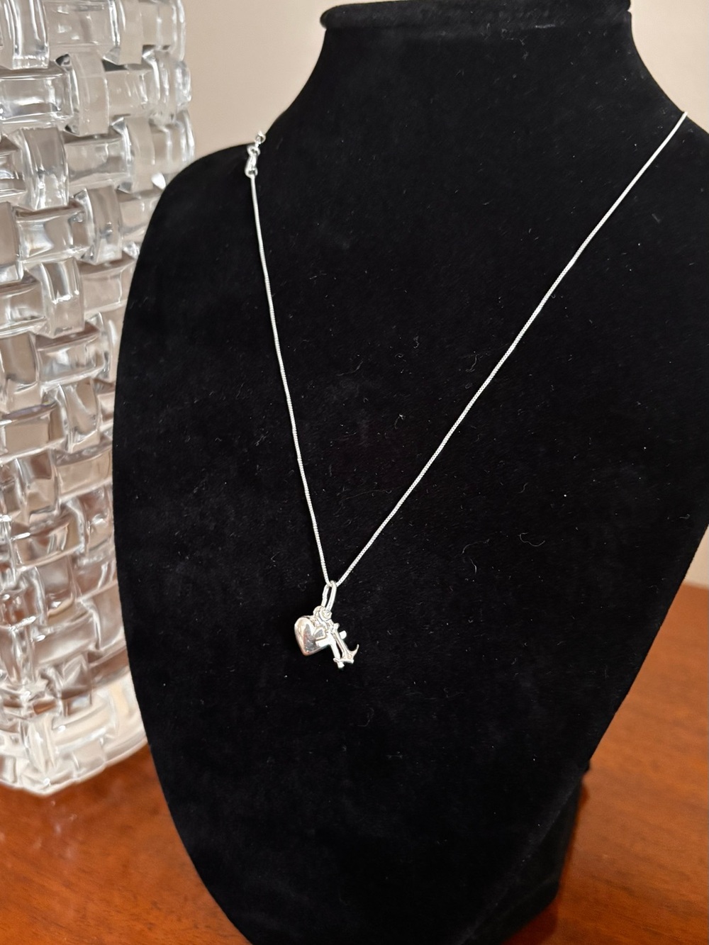 Silver Heart, Cross & Anchor necklace